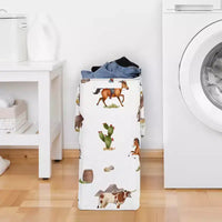 Panier à linge pliable Jojo Designs pour garçon avec poignées, thème Western campagnard, taupe et crème