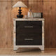 Modern High Gloss Nightstand with 2 Drawers, Elegant Bedside Table with Metal Legs and Handles - Panipeachy