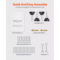 Support pour machine à laver VEVOR, socle pour laveuse 123 x 63,5 cm, capacité de charge de 267 kg, 4 pieds réglables, argenté