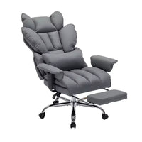Chaise de bureau grande taille avec repose-pieds, chaise de direction à dossier haut, inclinaison 155, coussin de soutien lombaire, chaises gaming en similicuir pour la maison