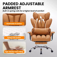 Chaise de bureau grande taille avec repose-pieds, chaise de direction à dossier haut, inclinaison 155, coussin de soutien lombaire, chaises gaming en similicuir pour la maison