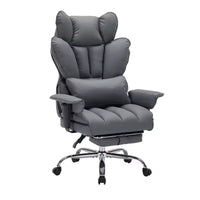 Chaise de bureau grande taille avec repose-pieds, chaise de direction à dossier haut, inclinaison 155, coussin de soutien lombaire, chaises gaming en similicuir pour la maison