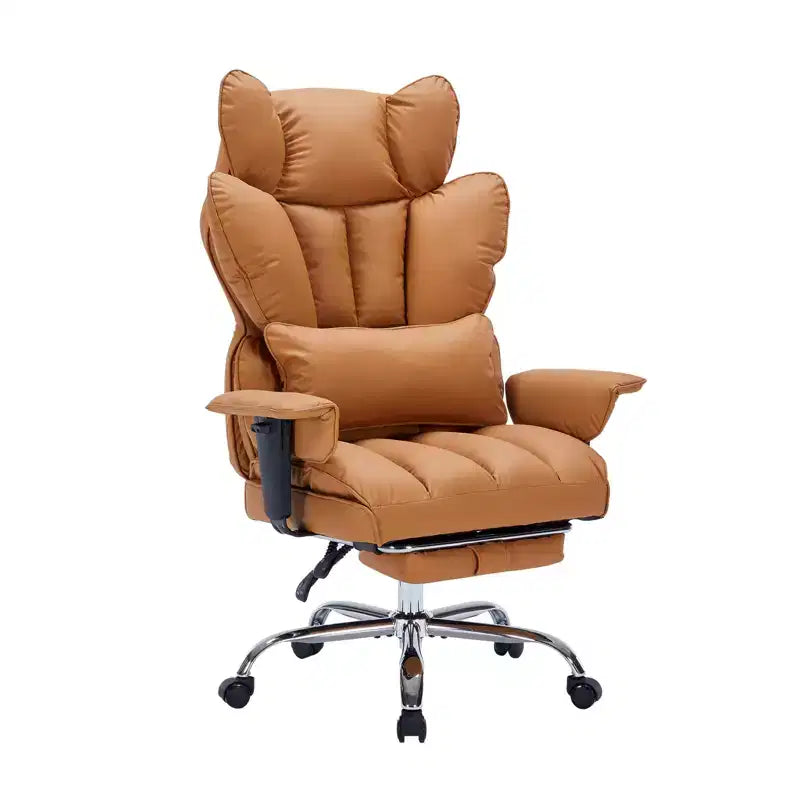 Chaise de bureau grande taille avec repose-pieds, chaise de direction à dossier haut, inclinaison 155, coussin de soutien lombaire, chaises gaming en similicuir pour la maison