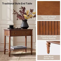 Godefroy Table d'appoint haute à 1 tiroir 26, lot de 2 | HULALA HOME-WALNUT