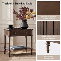 Godefroy Table d'appoint haute à 1 tiroir 26, lot de 2 | HULALA HOME-WALNUT