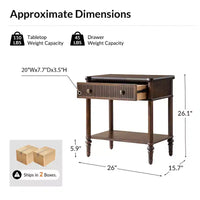 Godefroy Table d'appoint haute à 1 tiroir 26, lot de 2 | HULALA HOME-WALNUT