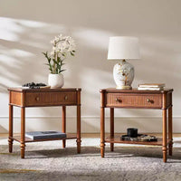 Godefroy Table d'appoint haute à 1 tiroir 26, lot de 2 | HULALA HOME-WALNUT