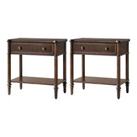 Godefroy Table d'appoint haute à 1 tiroir 26, lot de 2 | HULALA HOME-WALNUT