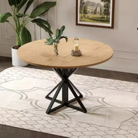 Table à manger ronde pour 4-6 personnes, 47,2 po, table de cuisine de style ferme avec rangement, tables rondes pour cuisine, salle à manger, salon, salle de réunion