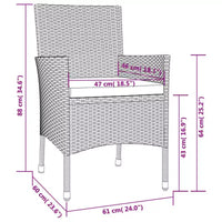 vidaXL Ensemble de bistrot de jardin en résine tressée Ensemble de bistrot moderne de taille moyenne