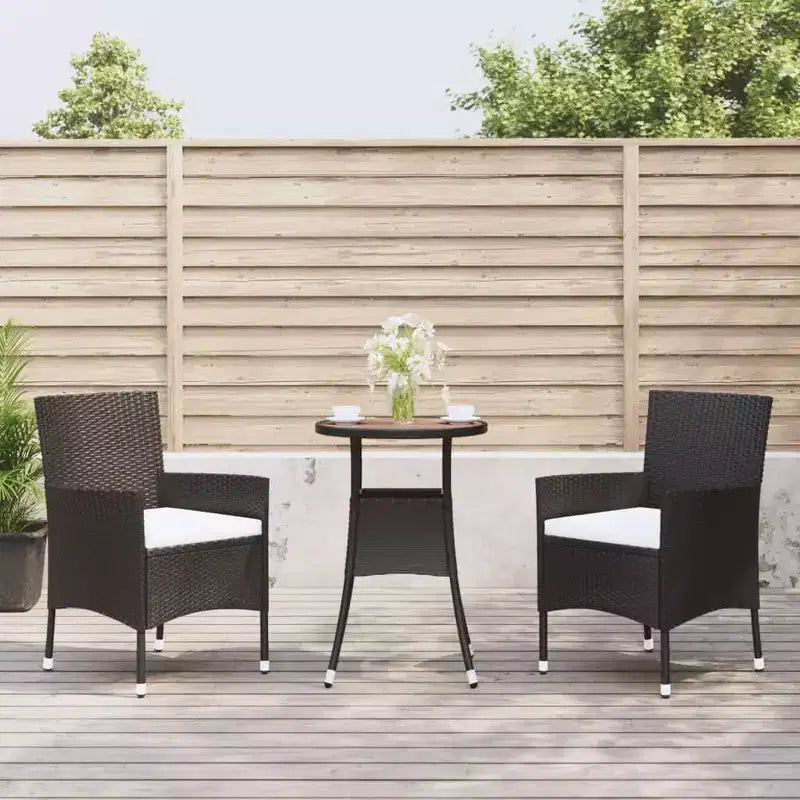 vidaXL Ensemble de bistrot de jardin en résine tressée Ensemble de bistrot moderne de taille moyenne