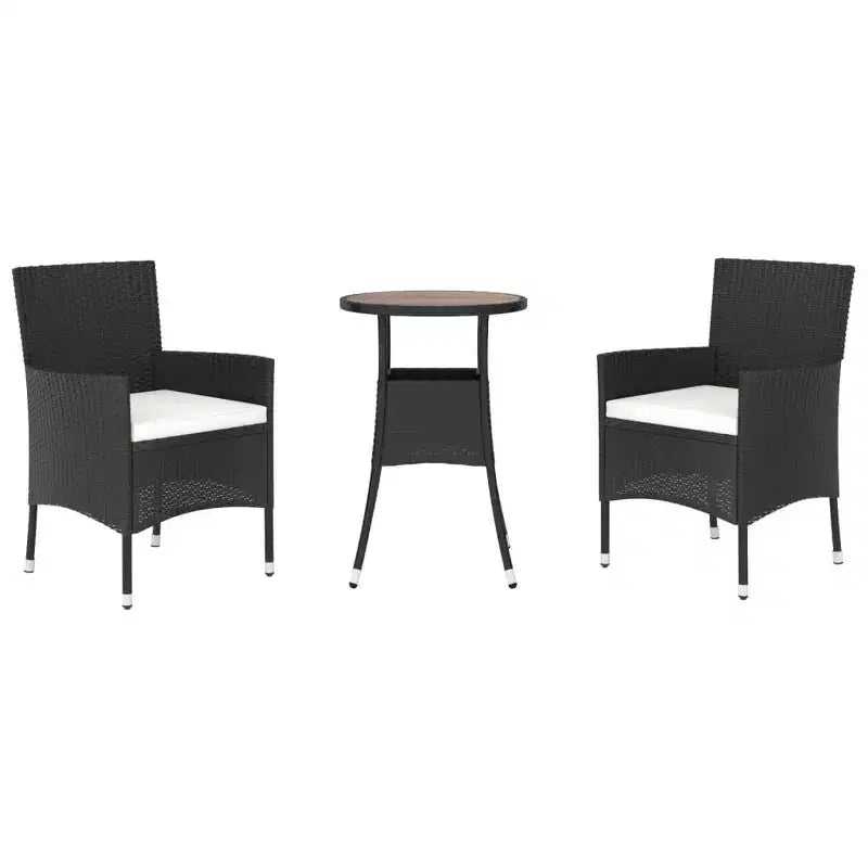 vidaXL Ensemble de bistrot de jardin en résine tressée Ensemble de bistrot moderne de taille moyenne