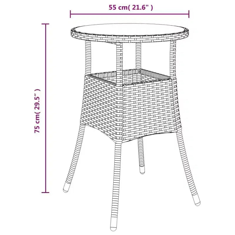 vidaXL Ensemble de bistrot de jardin en résine tressée Ensemble de bistrot moderne de taille moyenne