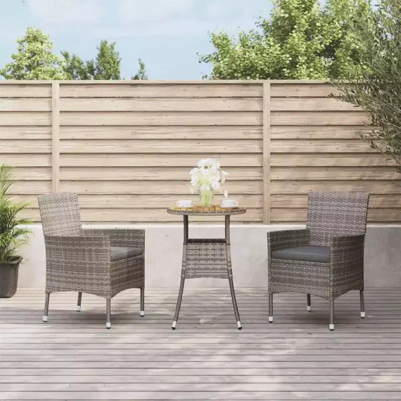 vidaXL Ensemble de bistrot de jardin en résine tressée Ensemble de bistrot moderne de taille moyenne