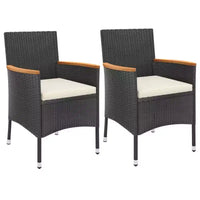 vidaXL Ensemble de bistrot de jardin en résine tressée Ensemble de bistrot moderne de taille moyenne