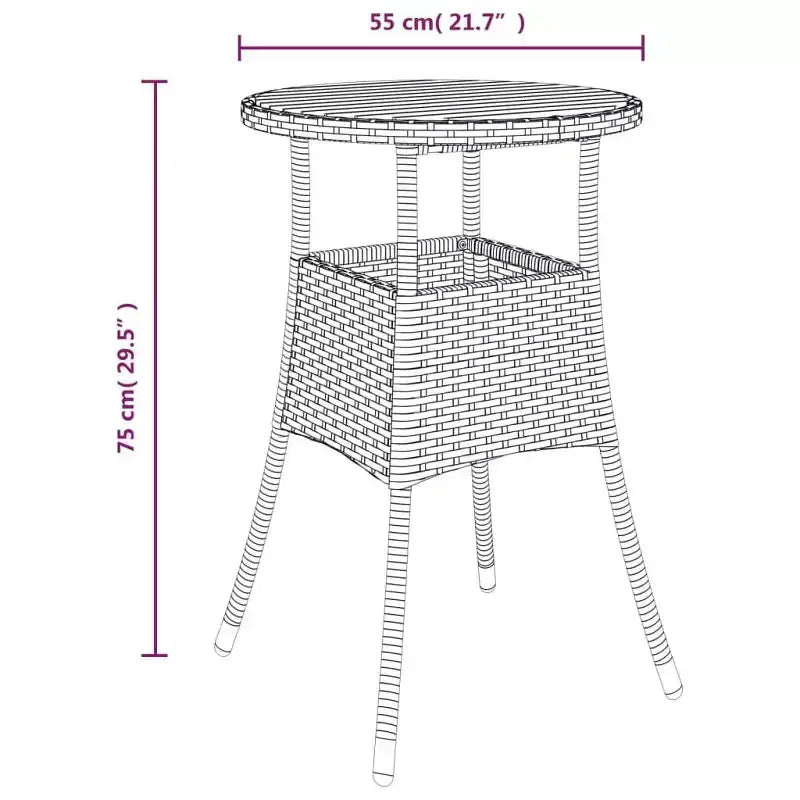 vidaXL Ensemble de bistrot de jardin en résine tressée Ensemble de bistrot moderne de taille moyenne