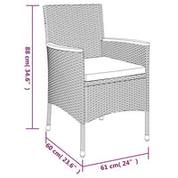 vidaXL Ensemble de bistrot de jardin en résine tressée Ensemble de bistrot moderne de taille moyenne