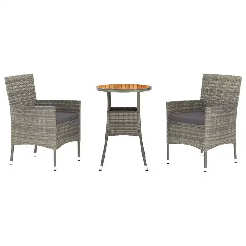 vidaXL Ensemble de bistrot de jardin en résine tressée Ensemble de bistrot moderne de taille moyenne