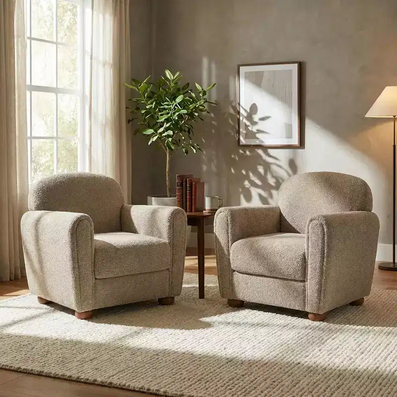 Christopher Knight Home Yannis Fauteuil d'appoint moderne rembourré en bois avec accoudoirs Rom (lot de 2)