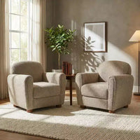 Christopher Knight Home Yannis, fauteuil d'appoint moderne en bois rembourré avec accoudoirs Rom (Lot de 2)