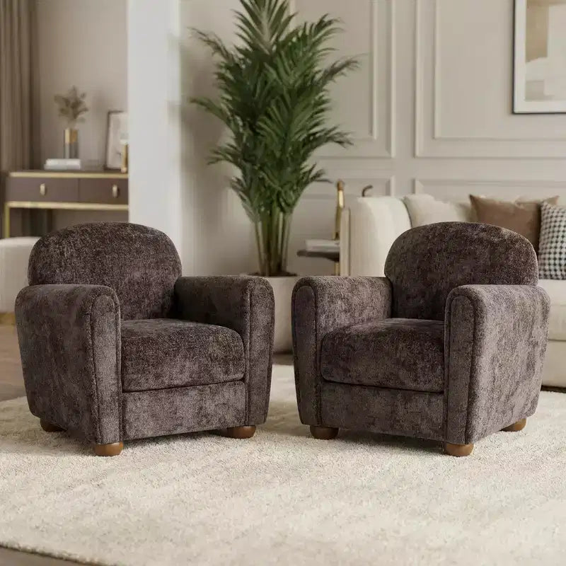 Christopher Knight Home Yannis Fauteuil d'appoint moderne rembourré en bois avec accoudoirs Rom (lot de 2)