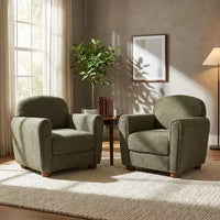 Christopher Knight Home Yannis, fauteuil d'appoint moderne en bois rembourré avec accoudoirs Rom (Lot de 2)
