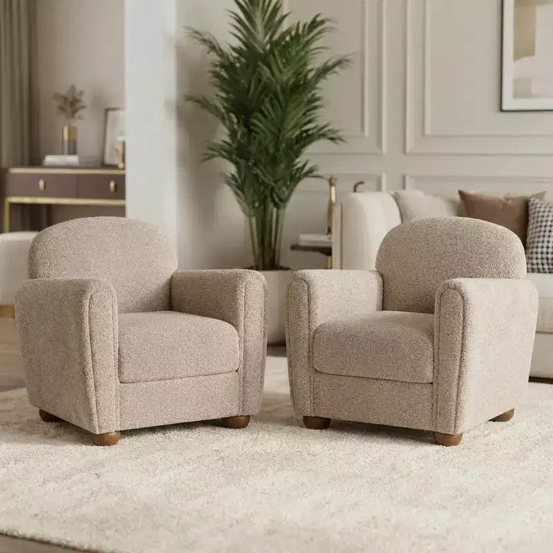 Christopher Knight Home Yannis Fauteuil d'appoint moderne rembourré en bois avec accoudoirs Rom (lot de 2)