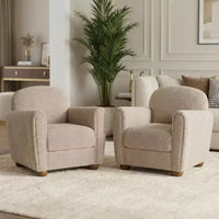 Christopher Knight Home Yannis, fauteuil d'appoint moderne en bois rembourré avec accoudoirs Rom (Lot de 2)