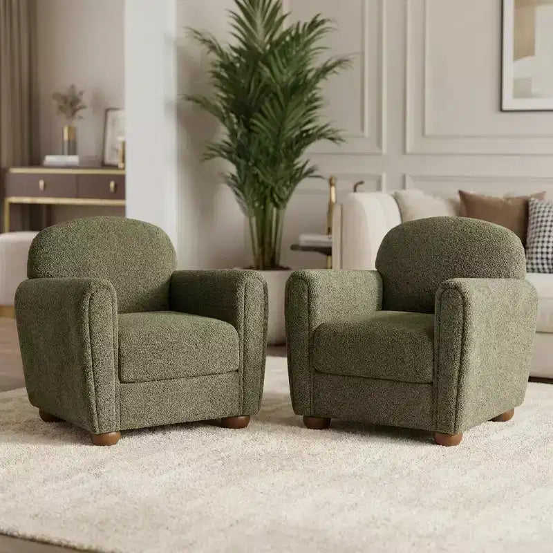 Christopher Knight Home Yannis Fauteuil d'appoint moderne rembourré en bois avec accoudoirs Rom (lot de 2)