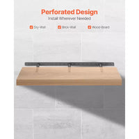 Support d'Étagère Flottante VEVOR, 1 Unité, Capacité de Charge 86 kg (190 lb), 863,6x157,4x38,1 mm (34x6,2x1,5 po), Robuste et Dissimulé, Montage Mural, Noir