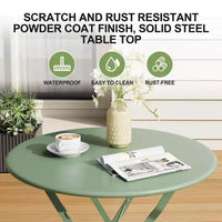 Table et chaises bistro lot de 2, ensemble bistro de patio pliant 3 pièces extérieur/intérieur, ensemble de mobilier de patio 2 chaises avec table, tables pliantes à structure premium