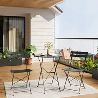 Table et chaises bistro lot de 2, ensemble bistro de patio pliant 3 pièces extérieur/intérieur, ensemble de mobilier de patio 2 chaises avec table, tables pliantes à structure premium