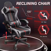 Fauteuil de bureau exécutif en cuir KERDOM, Fauteuil de bureau ergonomique à dossier haut avec support lombaire et accoudoirs rembourrés