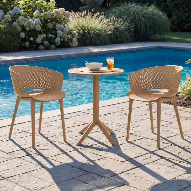 Ensemble de bistro 3 pièces Colette en plastique résistant aux intempéries Christopher Knight Home
