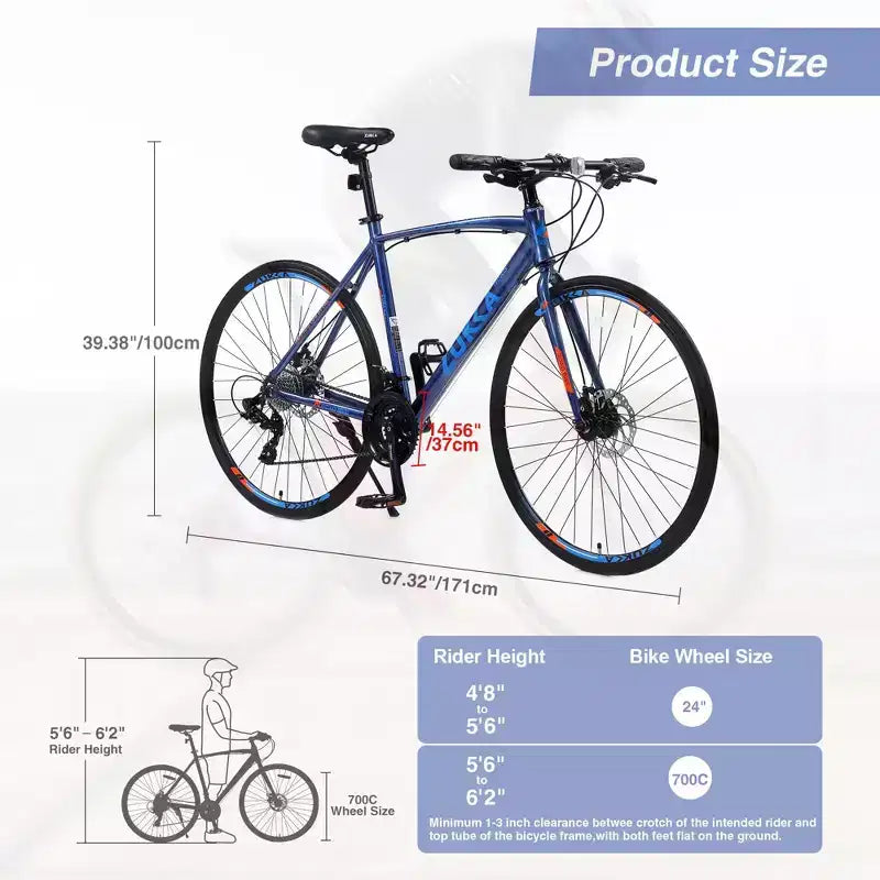 Vélo NAYSAYE 27,5 pouces 3x8/24 vitesses, freins à disque, cadre en aluminium, pour hommes et femmes, adolescents et adultes, pour le cyclisme urbain, 67,32 x 14,56 x 39,37