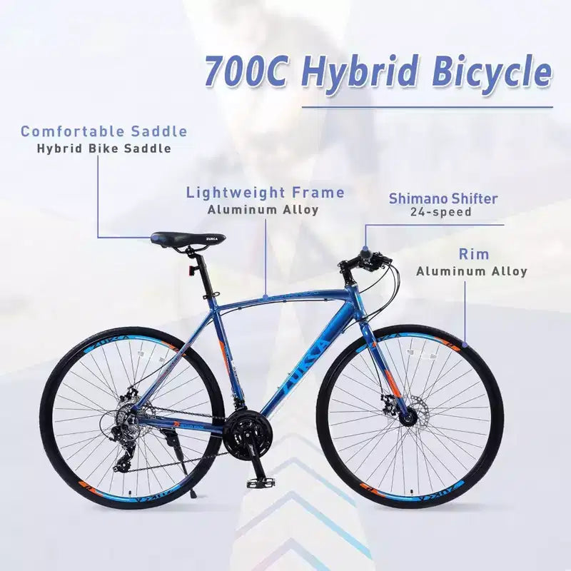Vélo NAYSAYE 27,5 pouces 3x8/24 vitesses, freins à disque, cadre en aluminium, pour hommes et femmes, adolescents et adultes, pour le cyclisme urbain, 67,32 x 14,56 x 39,37