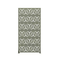 MAYEERTY Star 01 Séparateur de pièces en acier galvanisé gris olive, 72x35x16, Brise-vue 6 panneaux pour terrasse et jardin