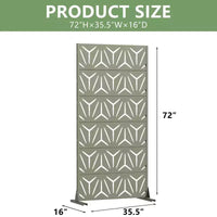 MAYEERTY Star 01 Séparateur de pièces en acier galvanisé gris olive, 72x35x16, Brise-vue 6 panneaux pour terrasse et jardin
