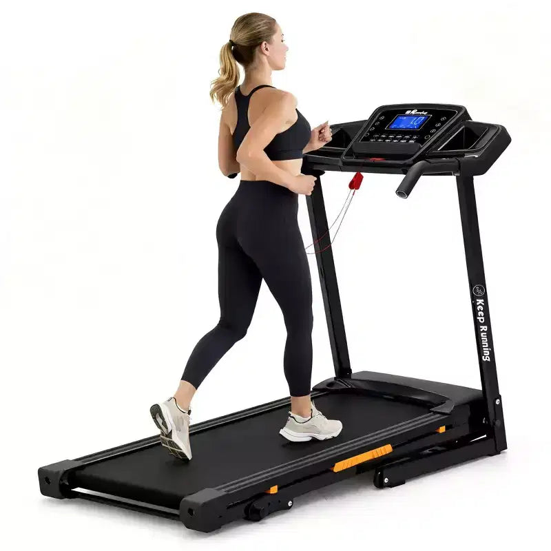Redliro Tapis roulant pliable à inclinaison 3 niveaux pour la maison, machine de course avec haut-parleurs Bluetooth, tapis compact avec capacité 330lbs