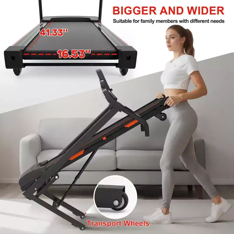 Tapis Roulant Pliable Redliro pour la Maison – Capacité 180 kg, Inclinaison Automatique, Compact et Silencieux, Idéal pour la Marche, la Course et le Fitness à Domicile
