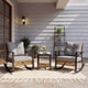 Ensemble de bistro LAUSAINT HOME 3 pièces pour patio avec fauteuils à bascule, gris
