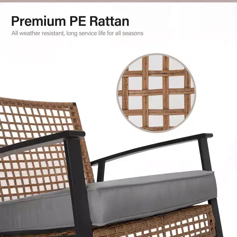 Ensemble de bistro LAUSAINT HOME 3 pièces pour patio avec fauteuils à bascule, gris