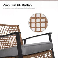 Ensemble de bistro LAUSAINT HOME 3 pièces pour patio avec fauteuils à bascule, gris