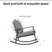 Ensemble de bistro LAUSAINT HOME 3 pièces pour patio avec fauteuils à bascule, gris