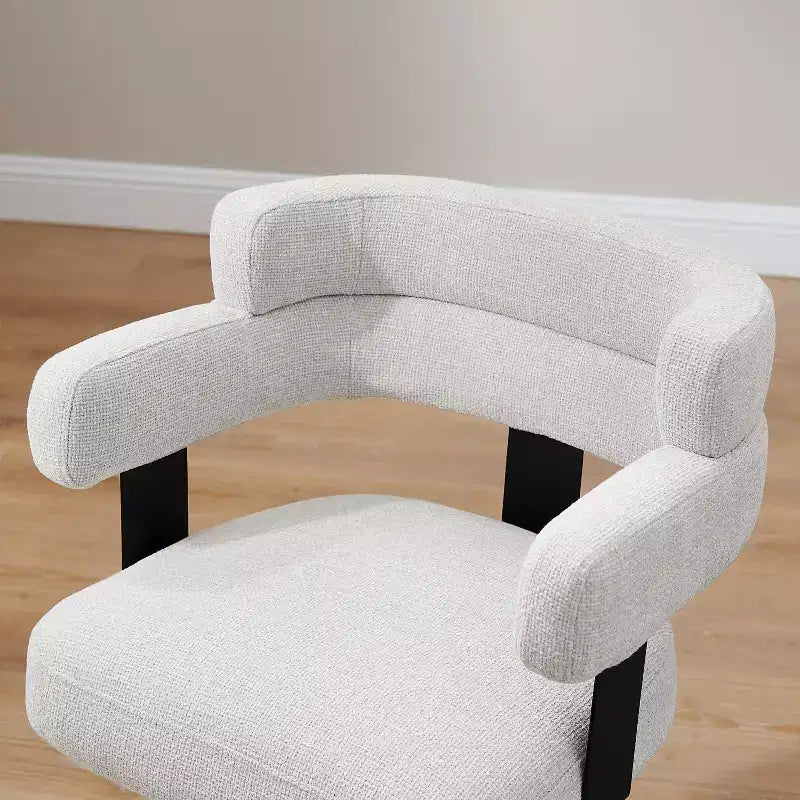 Art Leon Chaise de bureau sans roulettes, fauteuil pivotant mid-century moderne, chaise rembourrée en tissu avec pieds en bois de chêne
