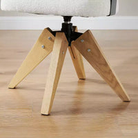 Art Leon Chaise de bureau sans roulettes, fauteuil pivotant mid-century moderne, chaise rembourrée en tissu avec pieds en bois de chêne