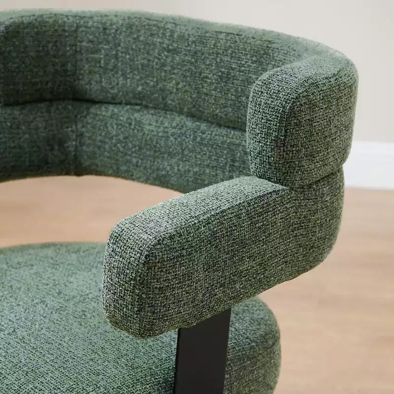 Art Leon Chaise de bureau sans roulettes, fauteuil pivotant mid-century moderne, chaise rembourrée en tissu avec pieds en bois de chêne