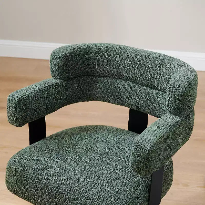 Art Leon Chaise de bureau sans roulettes, fauteuil pivotant mid-century moderne, chaise rembourrée en tissu avec pieds en bois de chêne