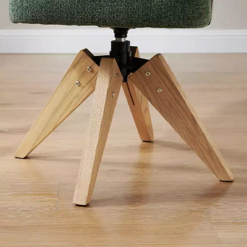 Art Leon Chaise de bureau sans roulettes, fauteuil pivotant mid-century moderne, chaise rembourrée en tissu avec pieds en bois de chêne