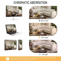 Homy Casa Canapé d'angle convertible 88" en L avec lit escamotable, revêtement chenille, 5 places, beige